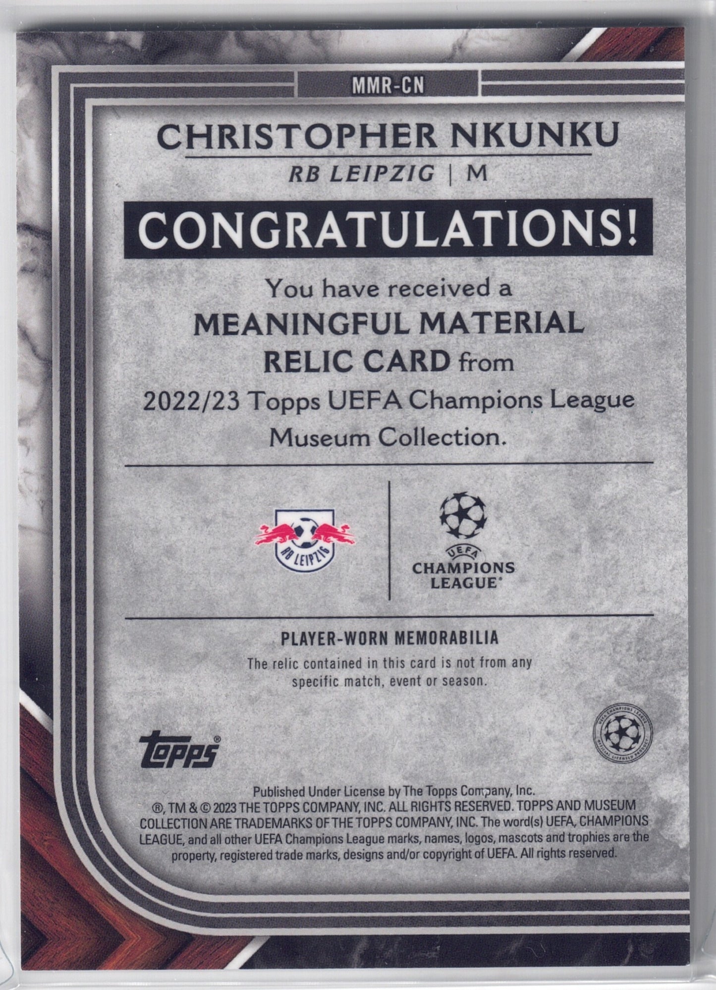 2022-23 Museum Collection Christopher Nkunku patch-back