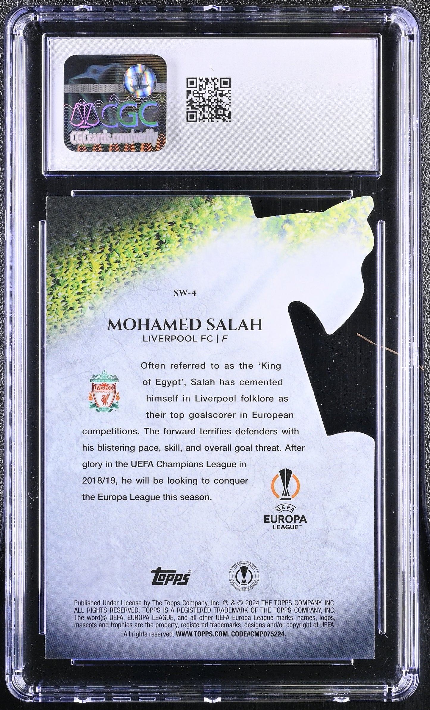 2023-24 Merlin UEFA Sword Cards #SW-04 Mohamed Salah-back