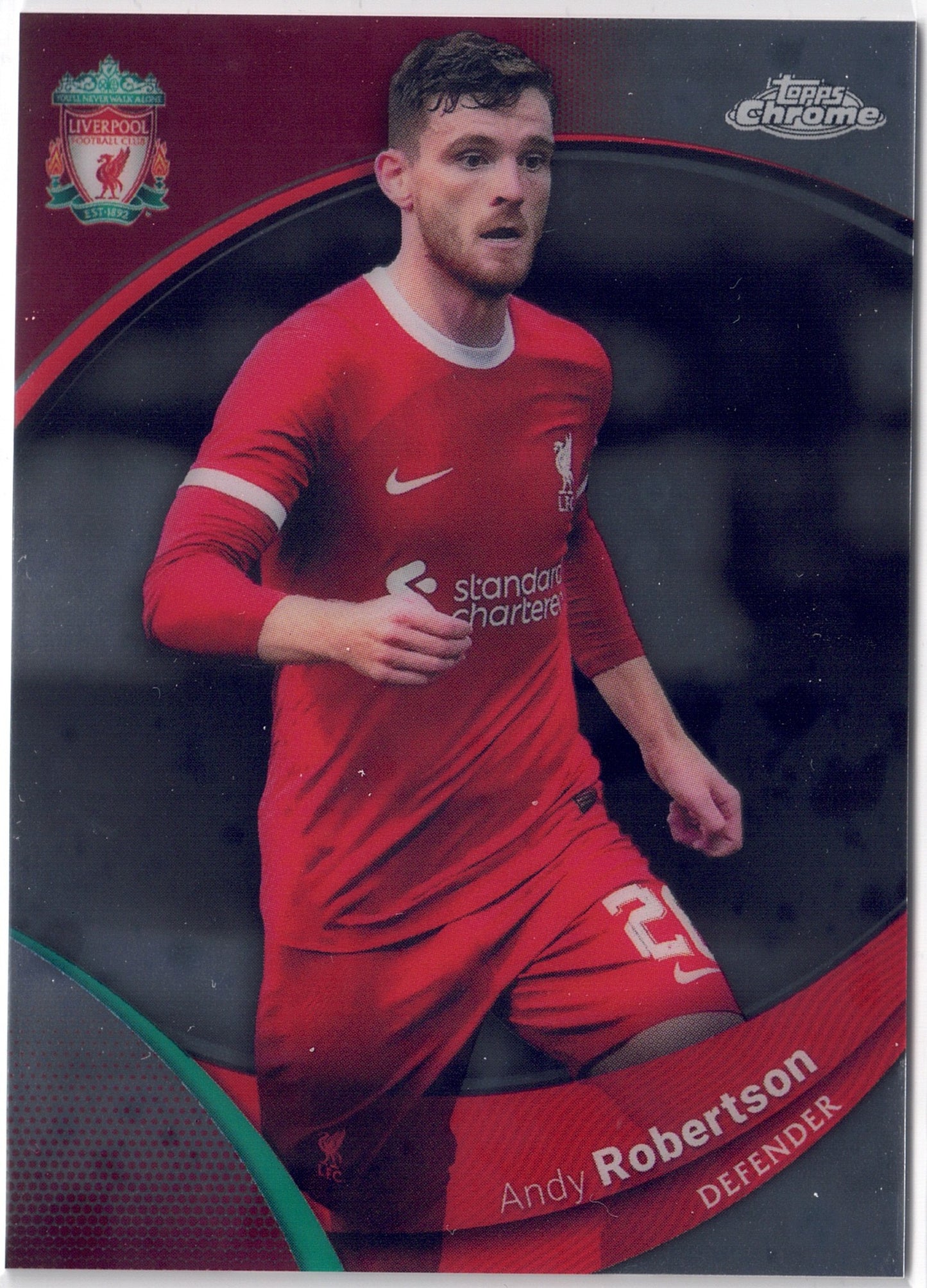 2023-24 Topps Chrome Liverpool FC #004 Andy Robertson