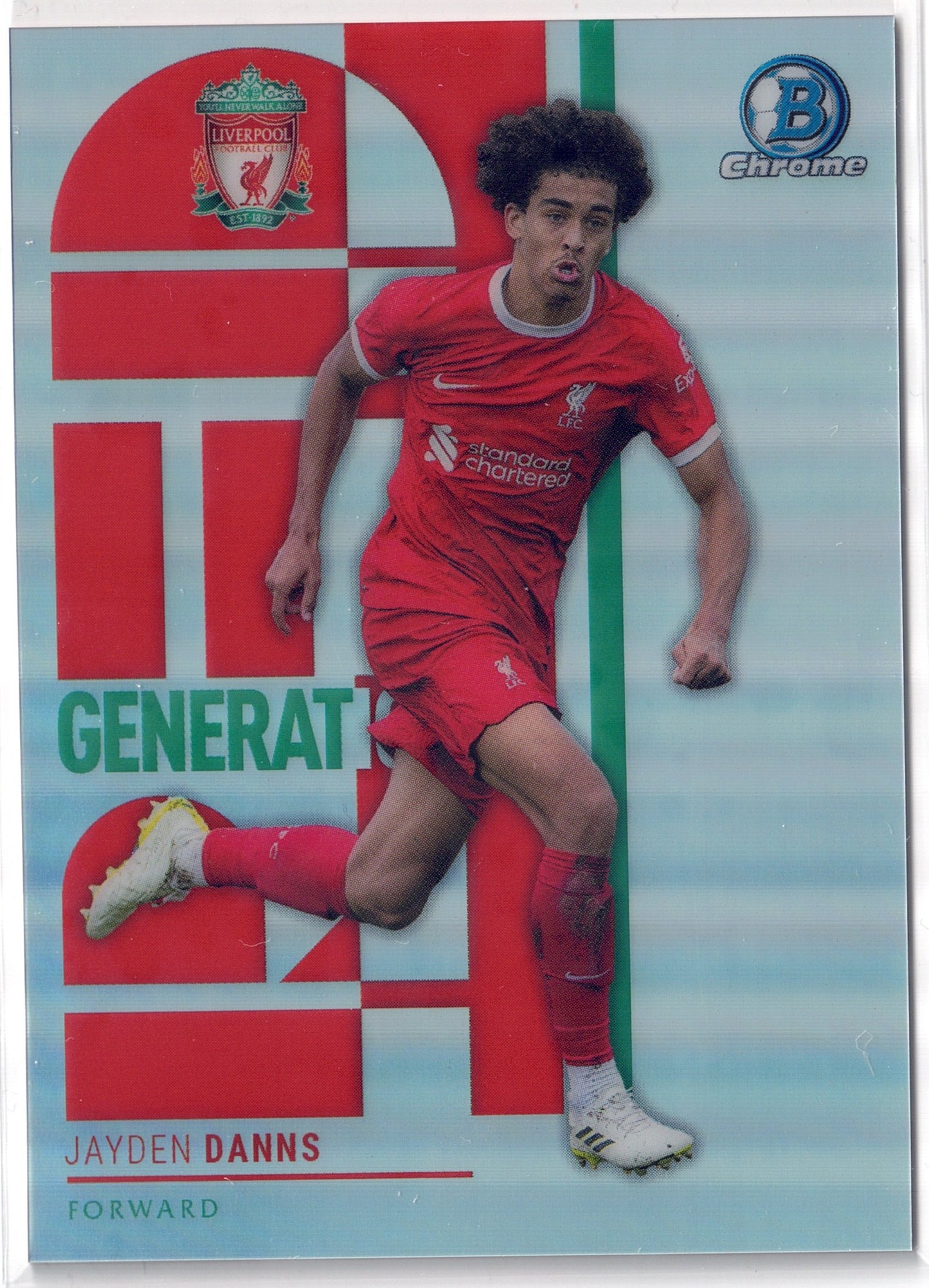 2023-24 Topps Chrome Liverpool FC #GR07 Jayden Danns Generation Red