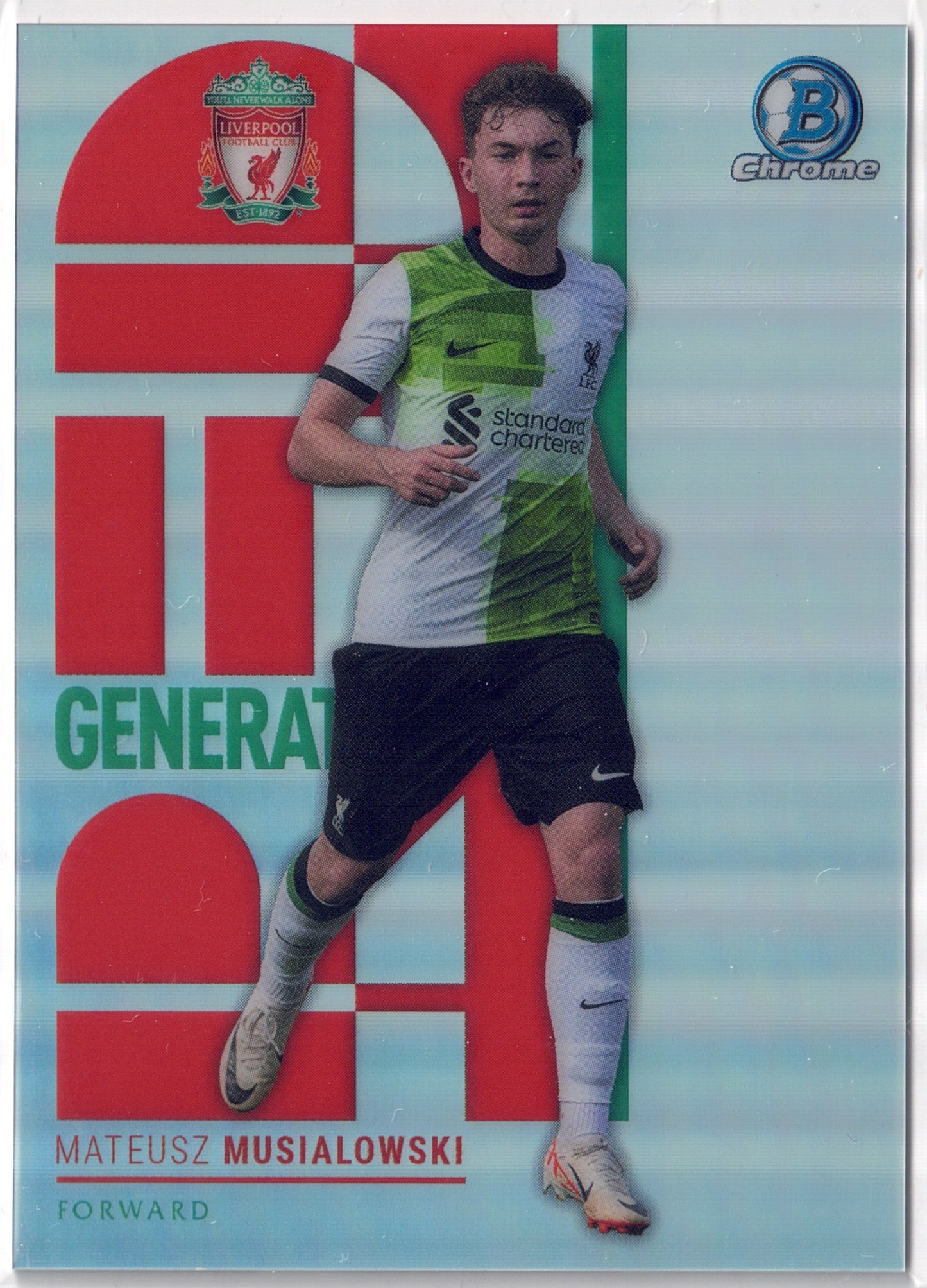 2023-24 Topps Chrome Liverpool FC #GR10 Mateusz Musialowski Generation Red