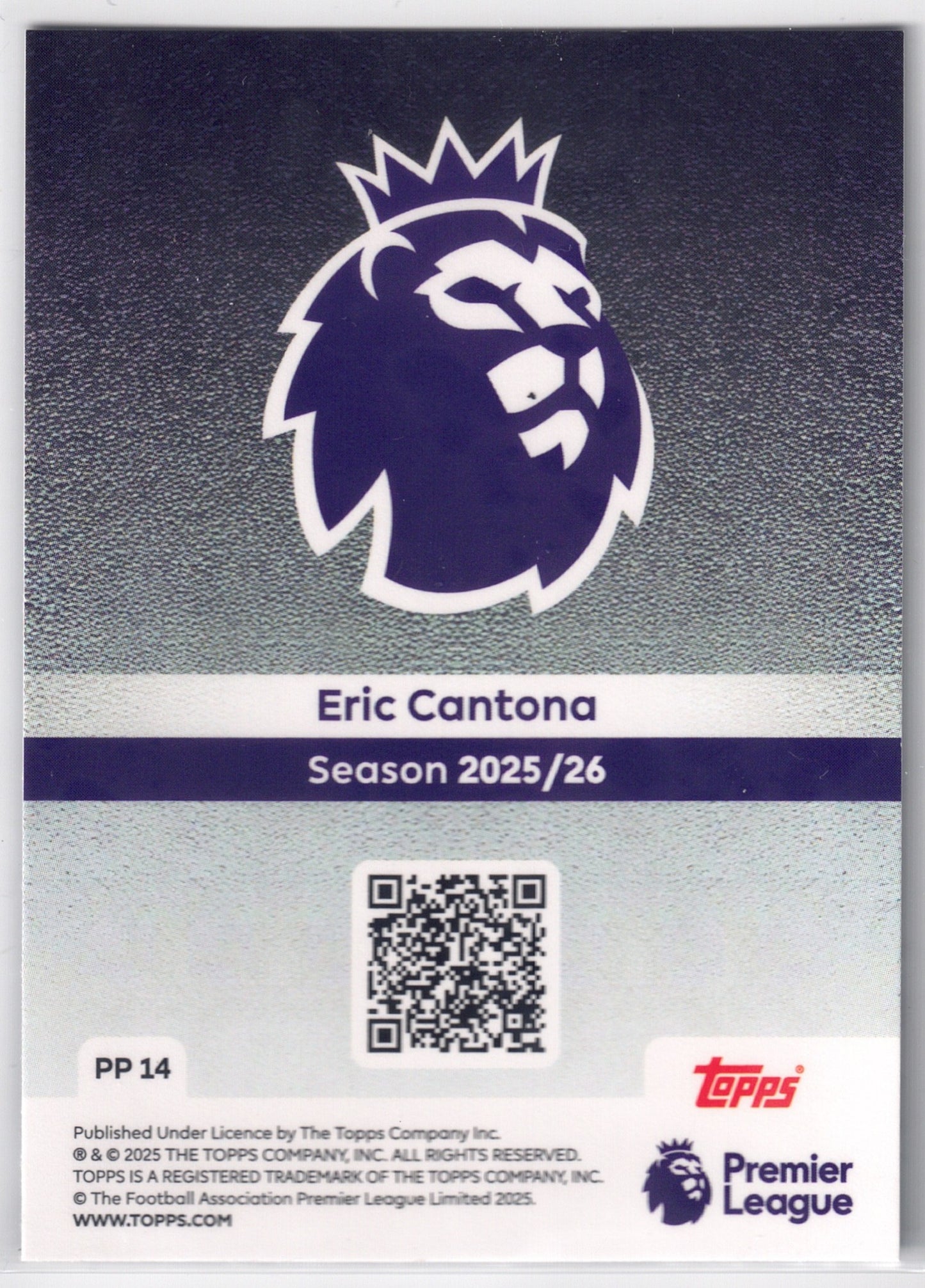 2025-26 Topps Premier League #PP14 Eric Cantona Premier Pull-back