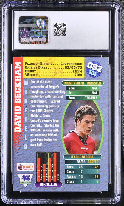 1996-97 Merlin Premier Gold #092 David Beckham RC_002-back