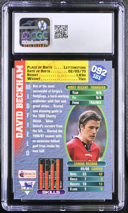 1996-97 Merlin Premier Gold #092 David Beckham RC Back
