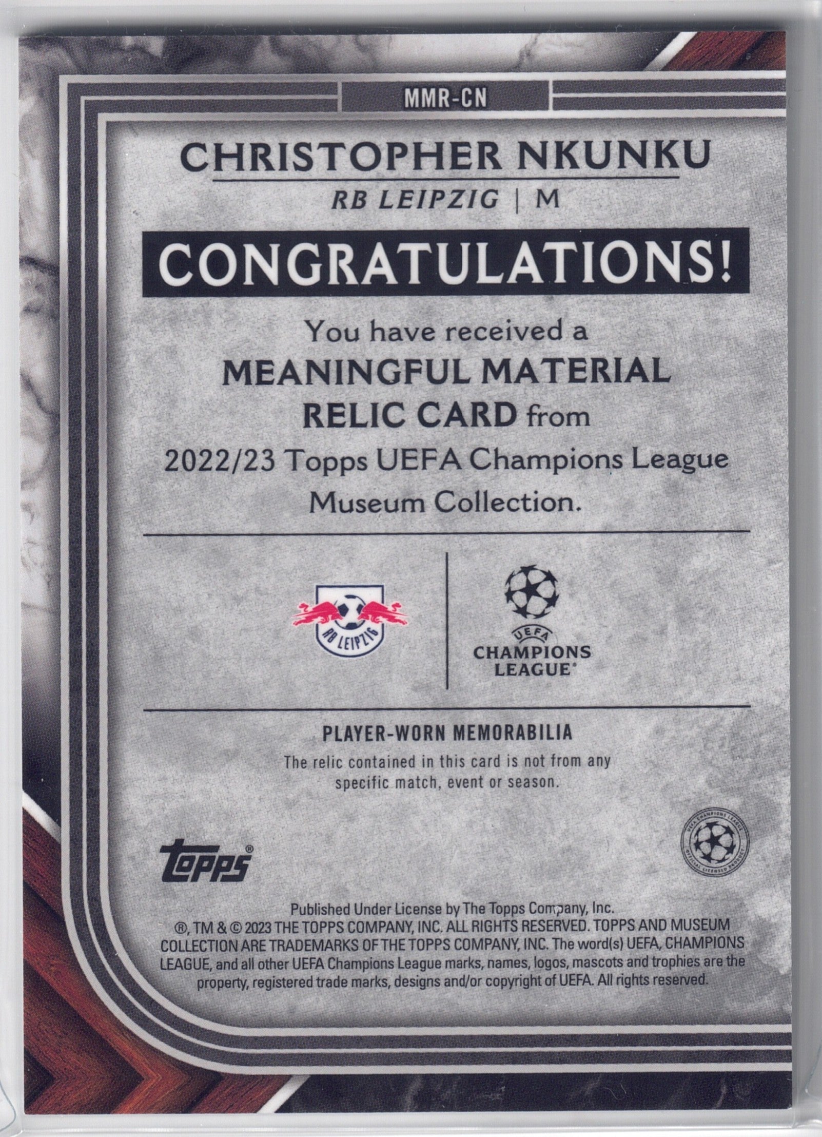2022-23 Museum Collection Christopher Nkunku patch-back