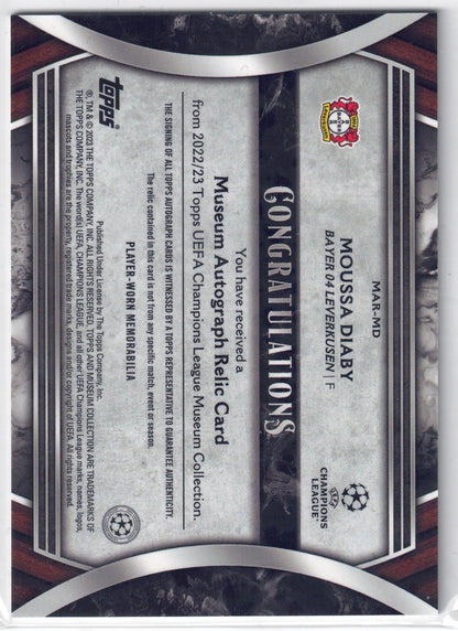 2022-23 Museum Collection Moussa Diaby patch-auto-back