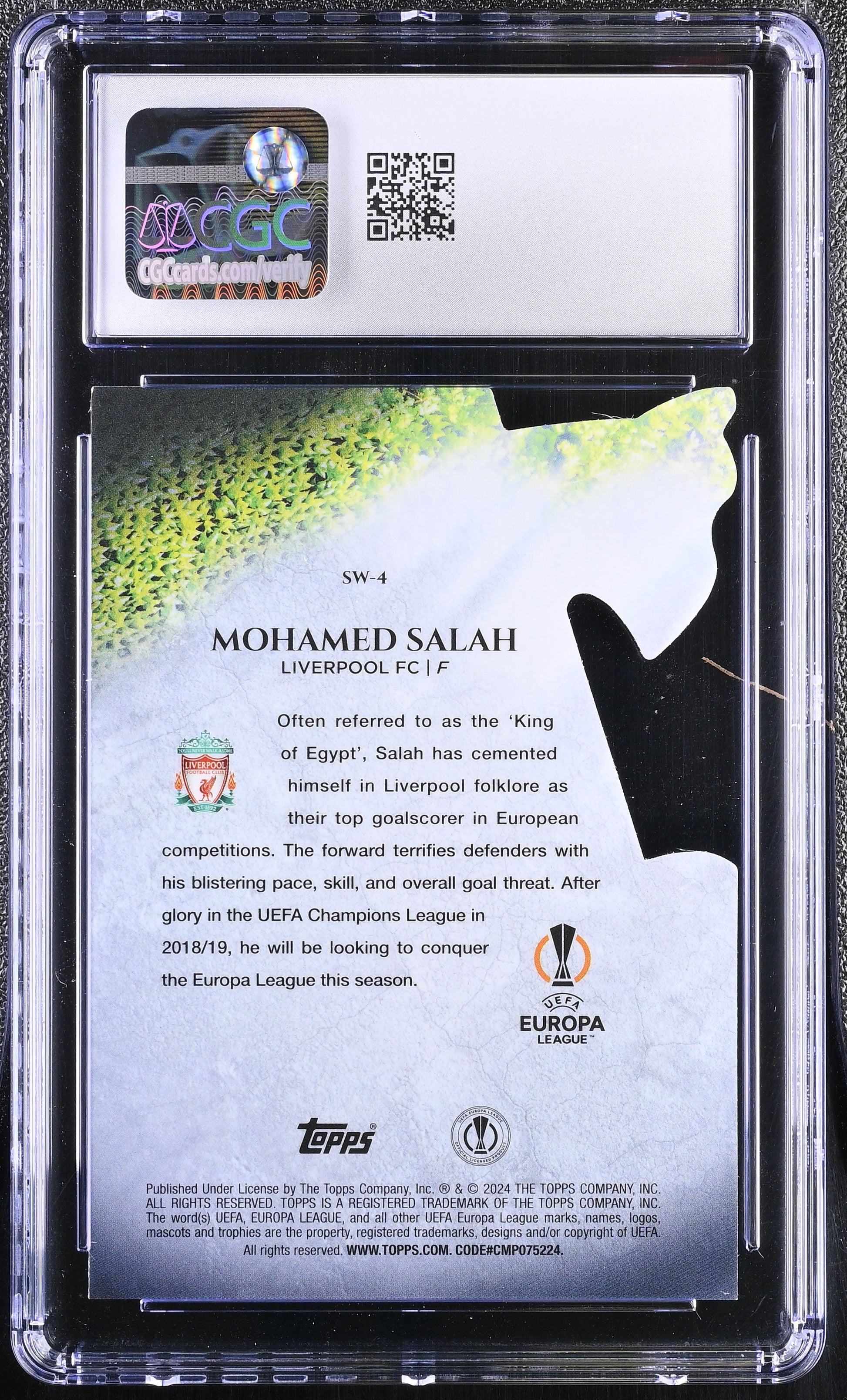 2023-24 Merlin UEFA Sword Cards #SW-04 Mohamed Salah-back