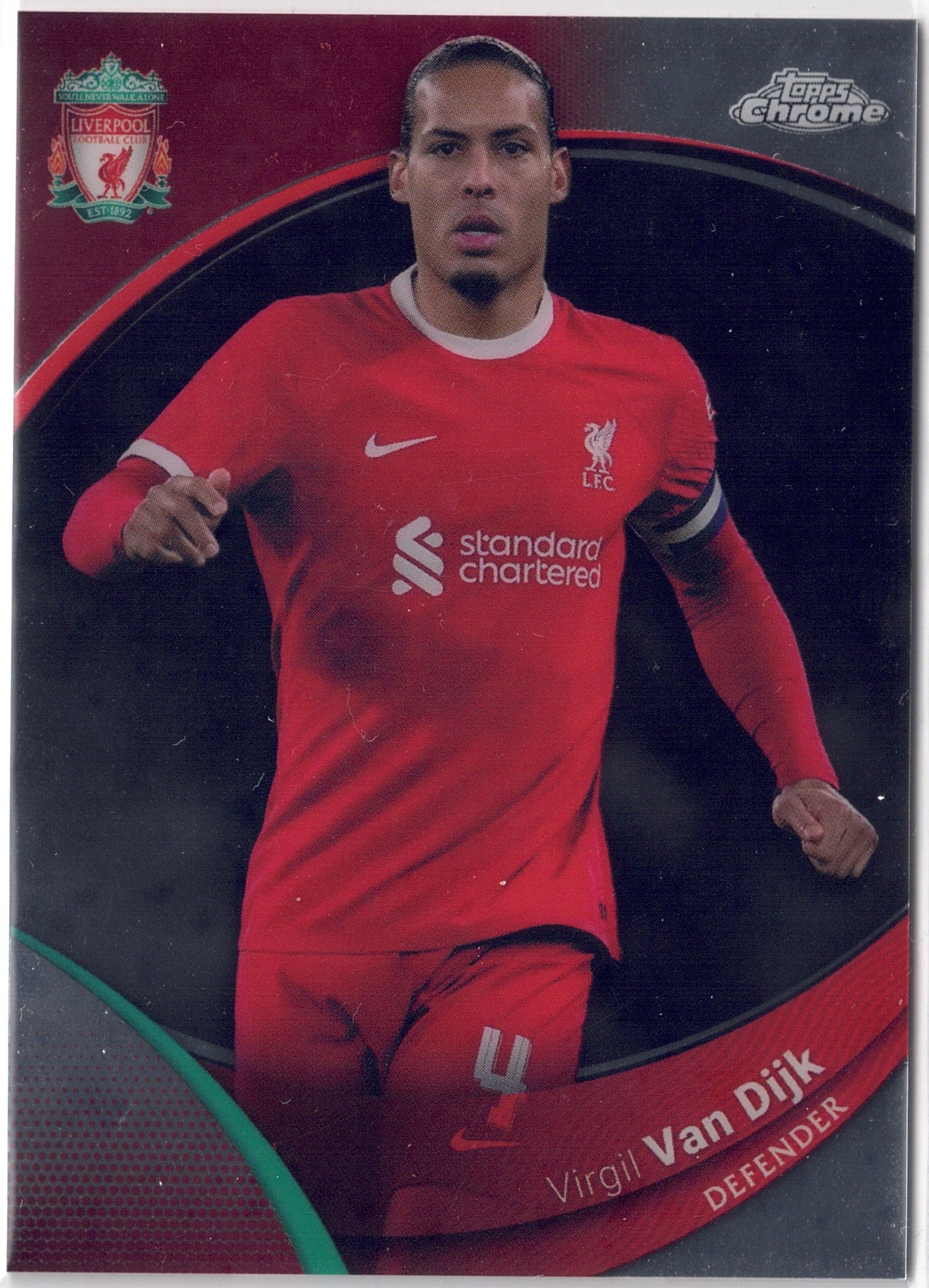 2023-24 Topps Chrome Liverpool FC #002 Virgil van Dijk