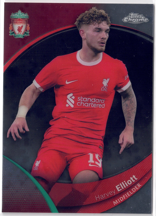2023-24 Topps Chrome Liverpool FC #012 Harvey Elliott