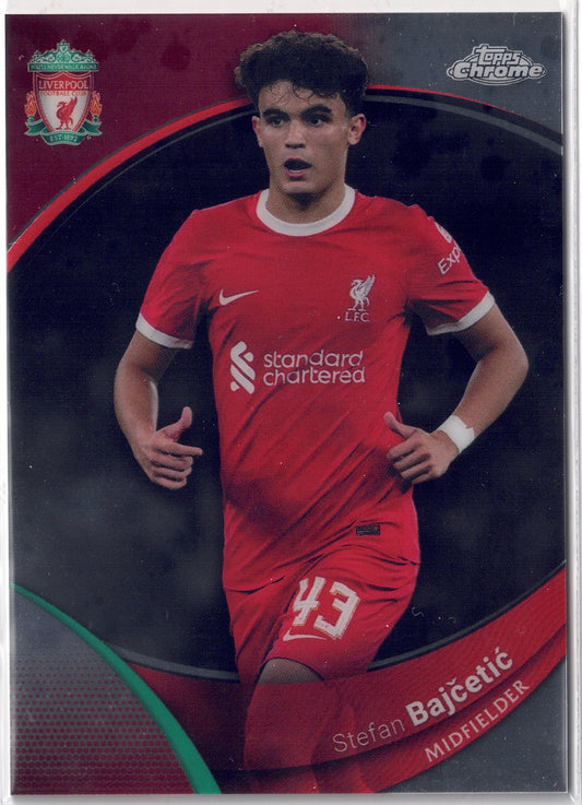 2023-24 Topps Chrome Liverpool FC #013 Stefan Bajcetic