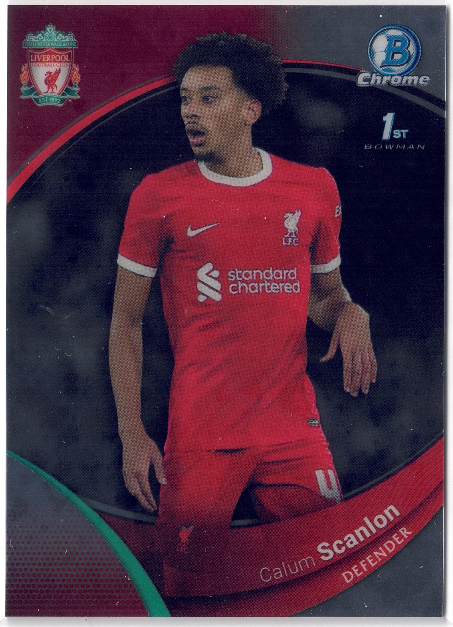 2023-24 Topps Chrome Liverpool FC #034 Calum Scanlon 1st Bowman