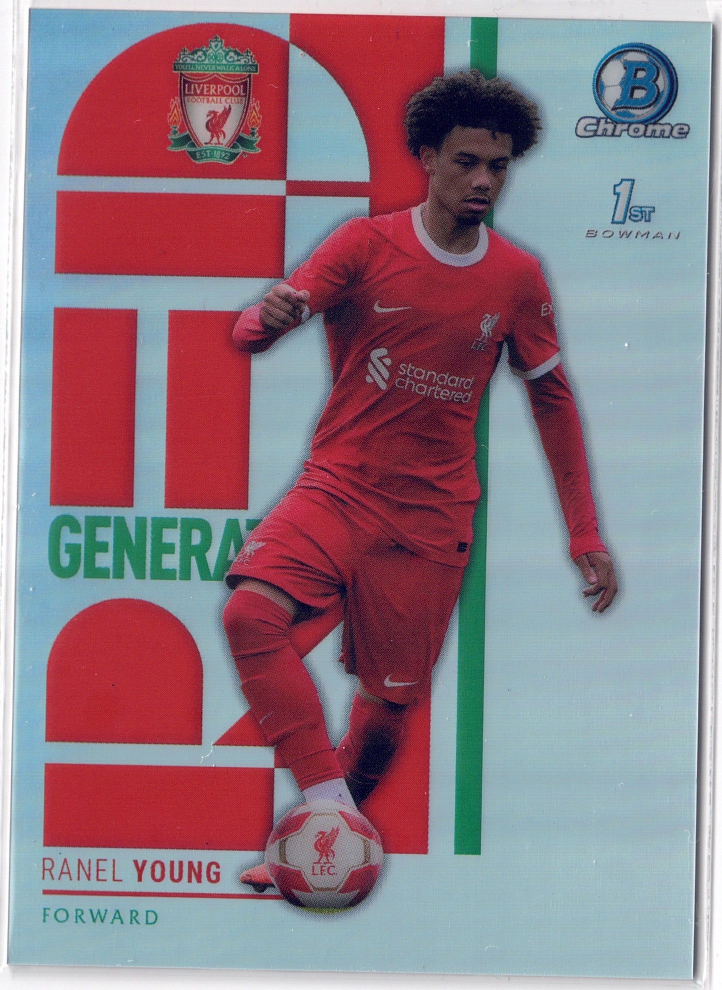 2023-24 Topps Chrome Liverpool FC #GR05 Ranel Young 1st Bowman Generation Red