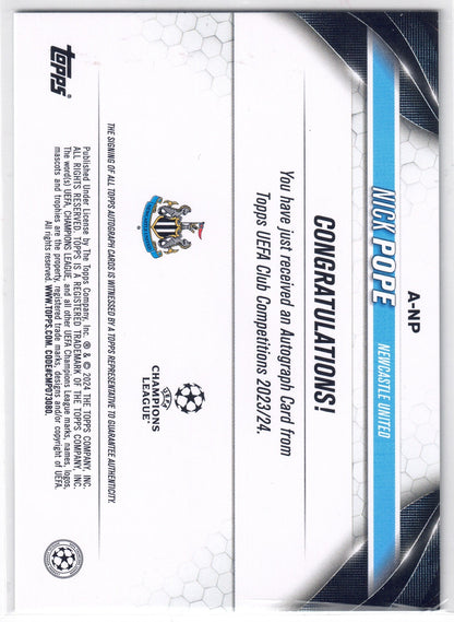 2023-24 Topps UCC Nick Pope auto-back