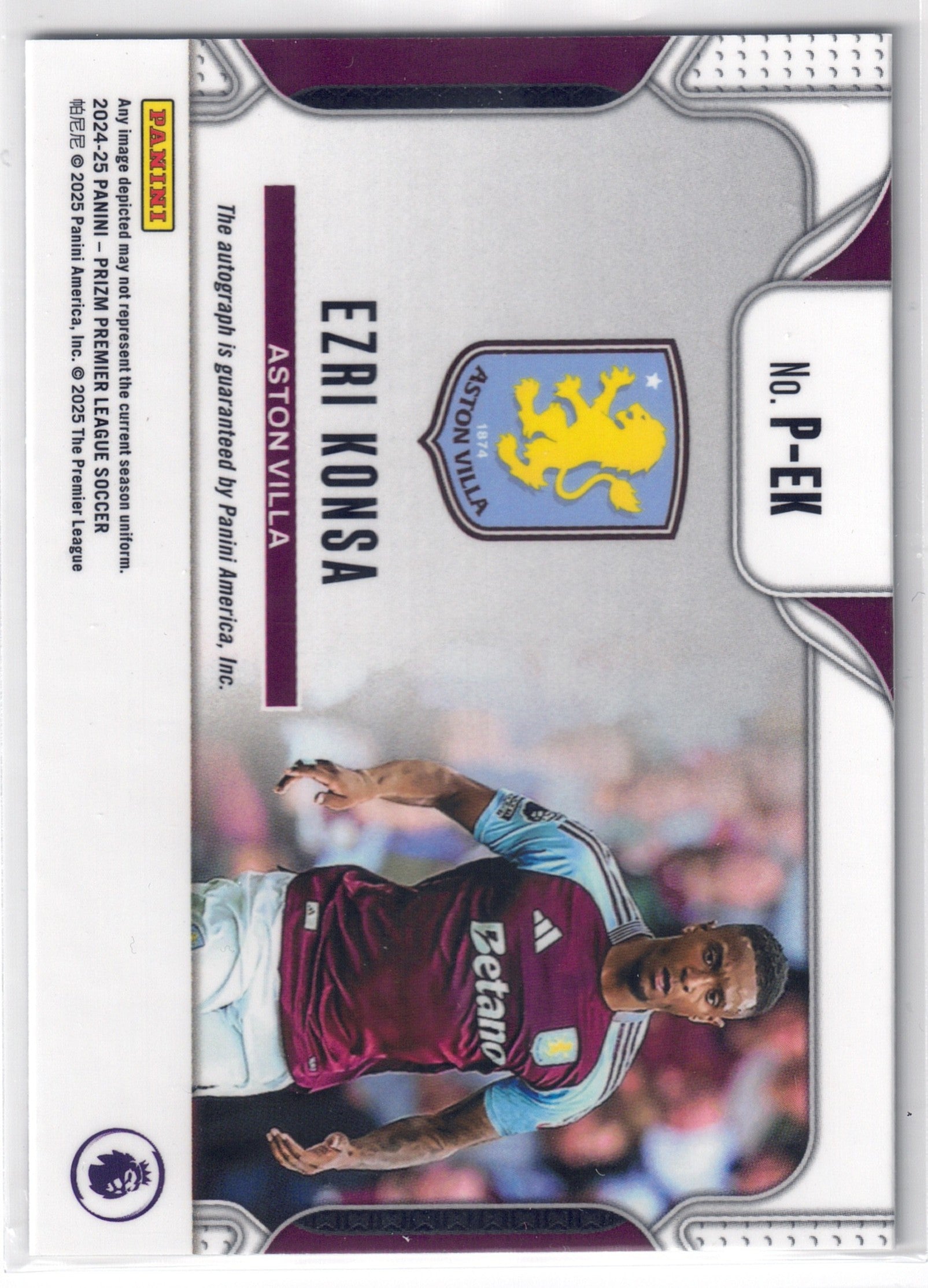 2024-25 Prizm Premier League Ezri Konsa auto-back