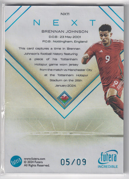 2024 Futera Incredible Brennan Johnson patch-back