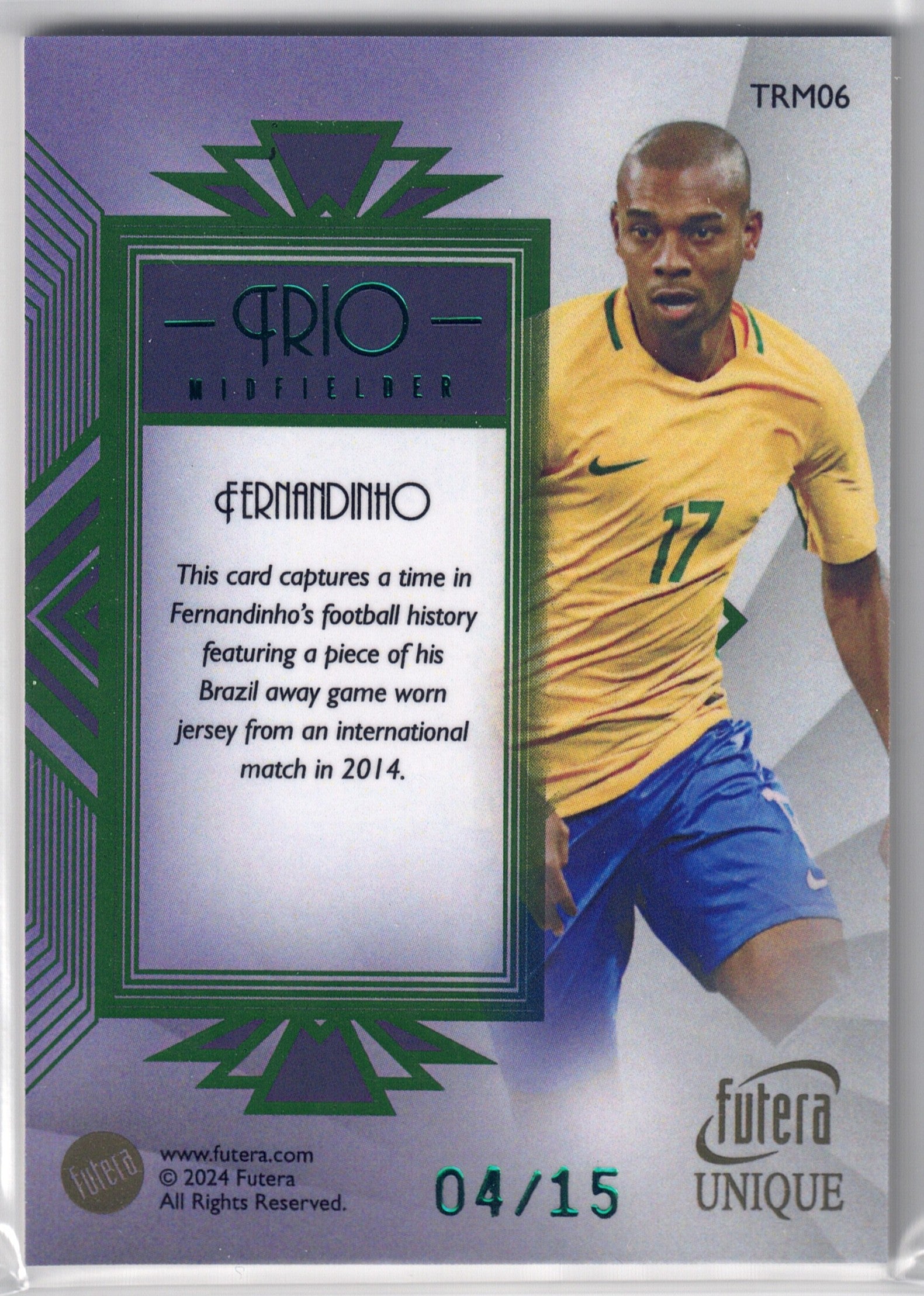 2024 Futera Unique Fernandinho patch-back