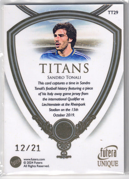 2024 Futera Unique Sandro Tonali patch-back
