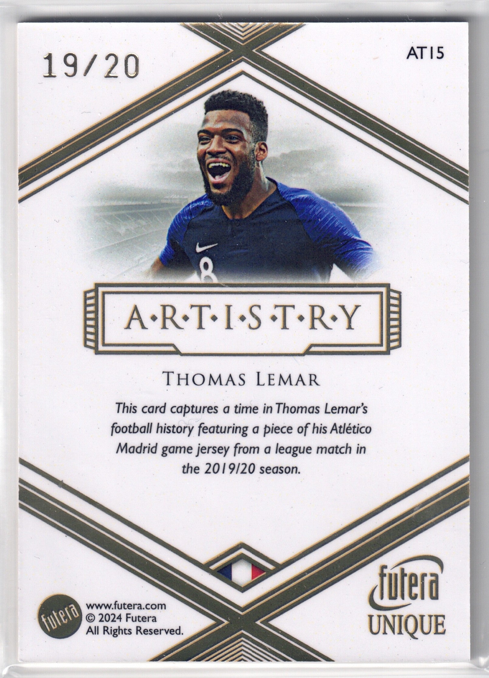 2024 Futera Unique Thomas Lemar patch-back