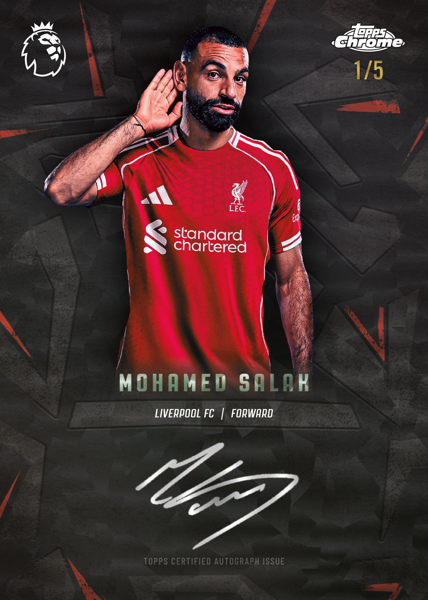 2025-26 Topps Chrome Premier League Salah auto promo