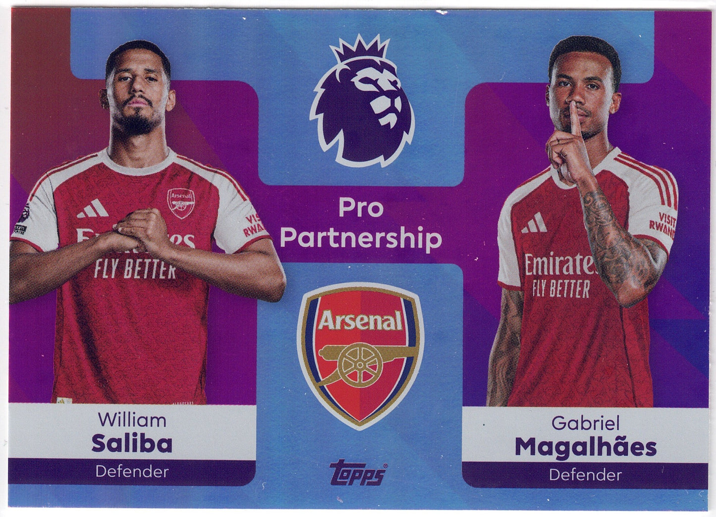 2025-26 Topps Premier League #361 Saliba & Magalhães Pro Partnership