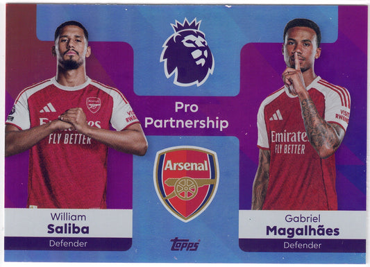 2025-26 Topps Premier League #361 Saliba & Magalhães Pro Partnership