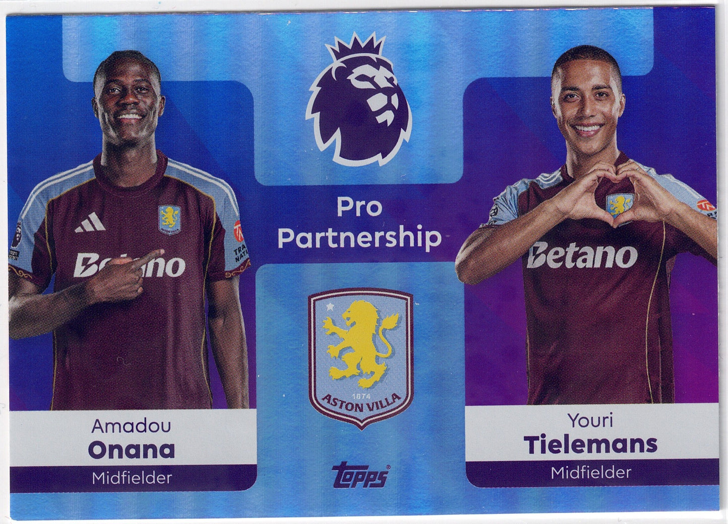 2025-26 Topps Premier League #362 Onana & Tielemans Pro Partnership