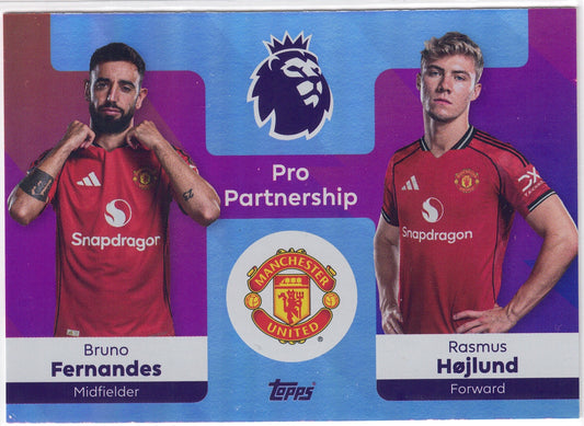 2025-26 Topps Premier League #373 Fernandes & Højlund Pro Partnership