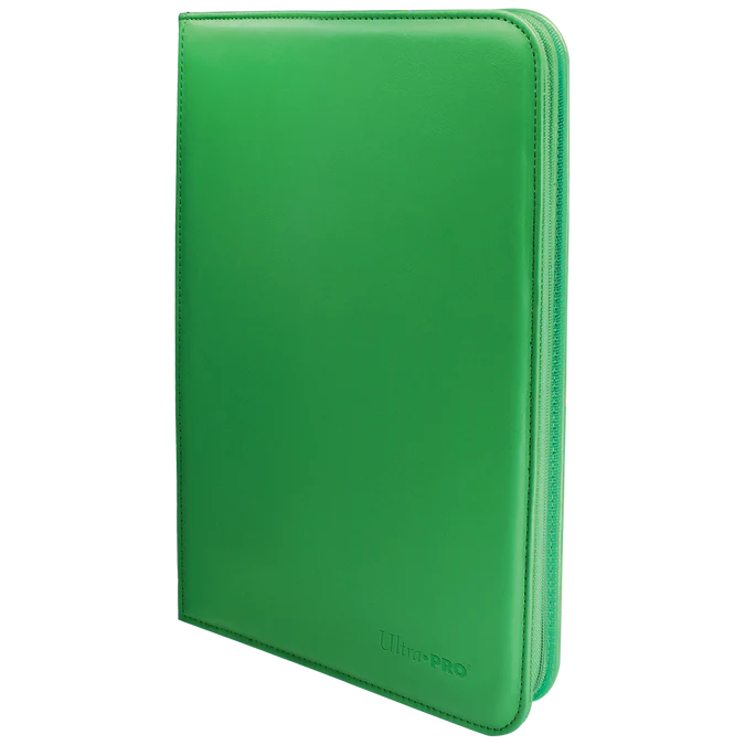Ultra PRO VIVID 9-Pocket Zippered PRO-BINDER_Green_Angle