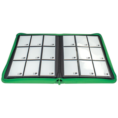 Ultra PRO VIVID 9-Pocket Zippered PRO-BINDER_Green_Open