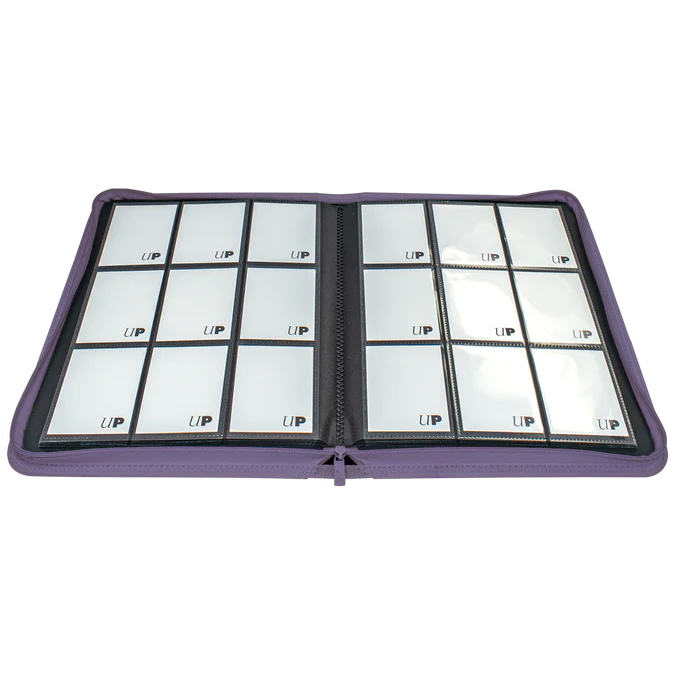 Ultra PRO VIVID 9-Pocket Zippered PRO-BINDER_Purple_Open