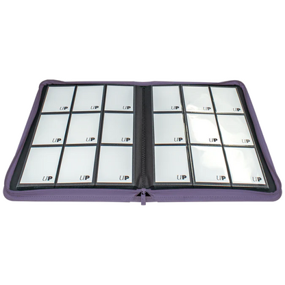 Ultra PRO VIVID 9-Pocket Zippered PRO-BINDER_Purple_Open